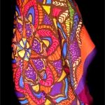Purple Orange Mandala Stolewrap by  Triveni Mahajan