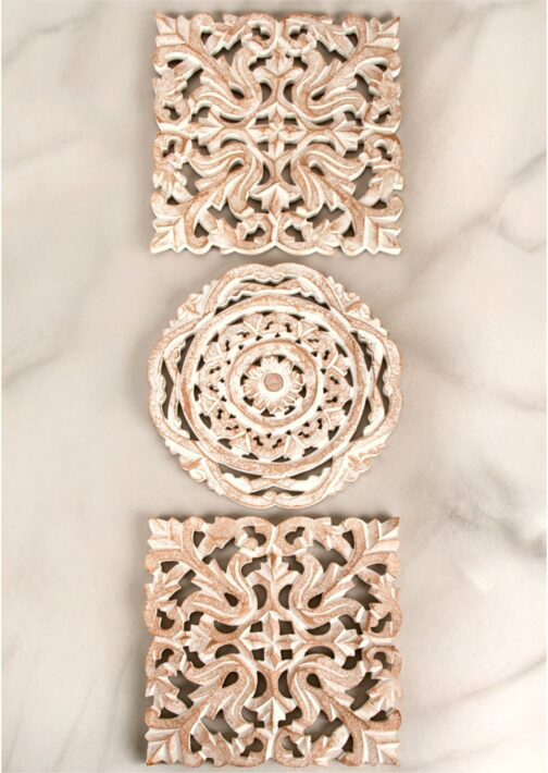 Ivory Recycled Wood Trivets - Image 3