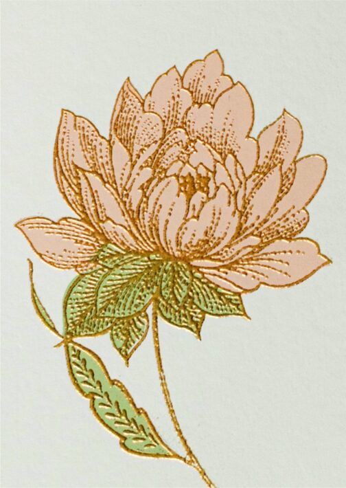 Peach Blossoms Note Card - Folded - Image 2
