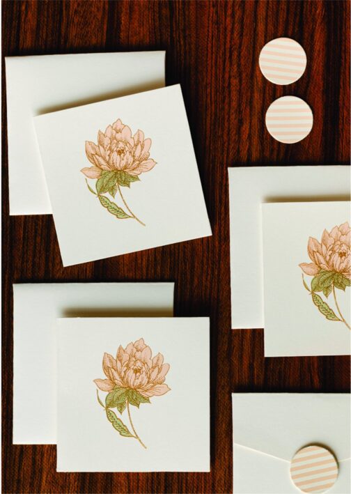 Peach Blossoms Note Card - Folded