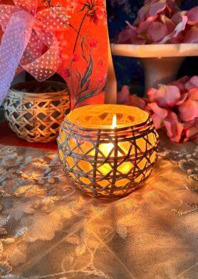 Noor Cane Tealight Holder