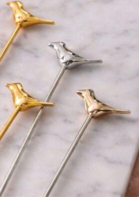 Bird Stirrer Silver – set of 2
