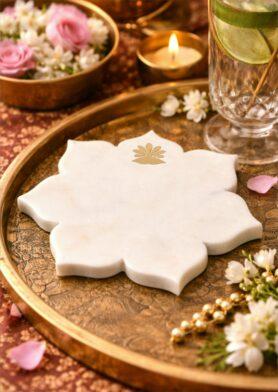 Lotus Marble Coasters – set of 2