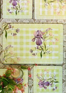 Lilac Orchid Recycled Wood Mats – Set of 4