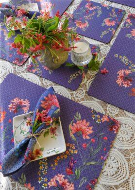 Monsoon Lavender Recycled Wood Mats – Set of 4
