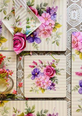Rose Servettes Recycled Wood – Set of 2