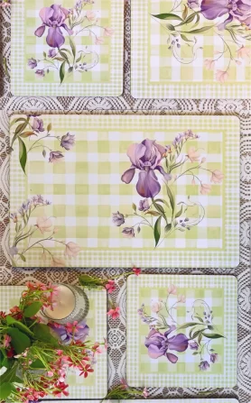 Lilac Orchid Recycled Wood Mats – Set of 4