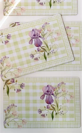 Lilac Orchid Recycled Wood Mats – Set of 4