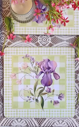 Lilac Orchid Servettes Recycled Wood – Set of 2