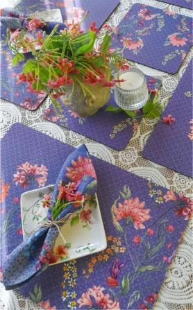 Monsoon Lavender Recycled Wood Mats – Set of 4
