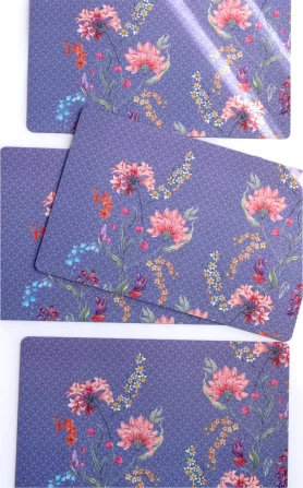 Monsoon Lavender Recycled Wood Mats – Set of 4