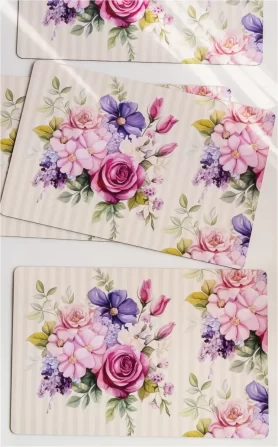 Roses Recycled Wood Mats – Set of 4