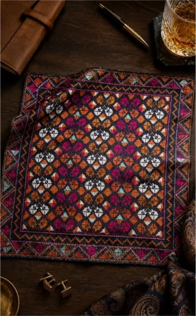 Bagh Phulkari Pocket Square