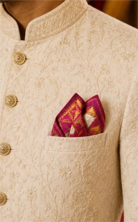 Dwar Darshan Phulkari Pocket Square
