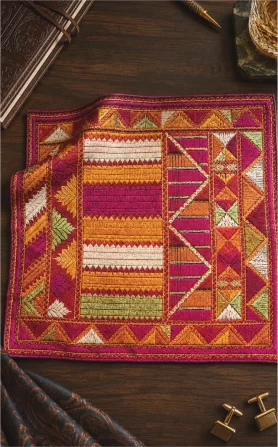 Dwar Darshan Phulkari Pocket Square