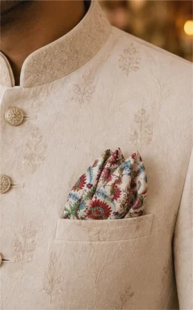 Kashmiri Kalamkari Pocket Square