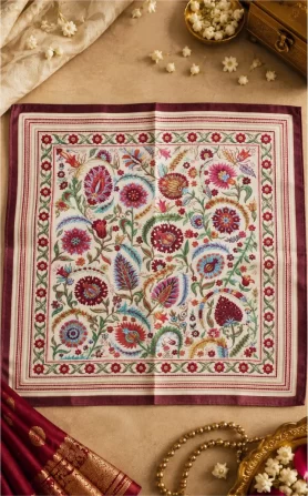 Kashmiri Kalamkari Pocket Square