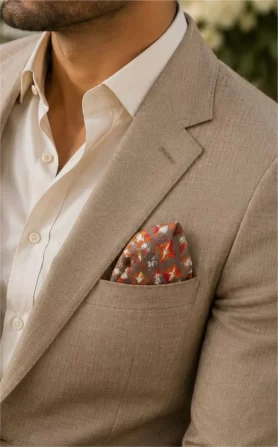 Phulkari Pocket Square