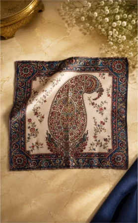 Rakhi + Paisley Beige Pocket Sq.