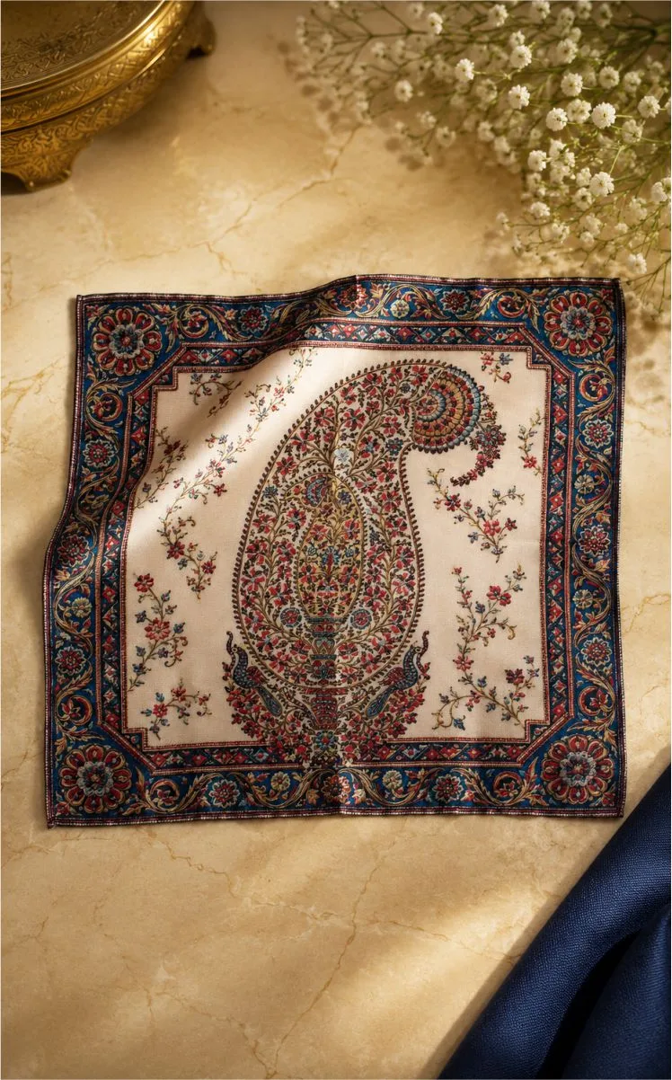 Rakhi & Kashmniri Kalamkari Pocket Sq