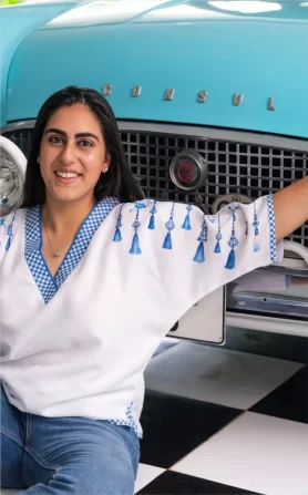 Blue Porcelain Cotton Top